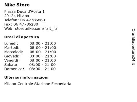 ᐅ Orari di apertura „Nike Store“ 